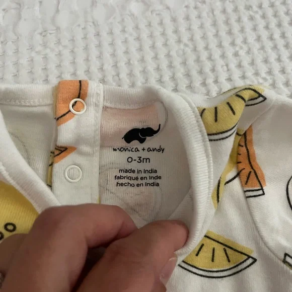 Fruit Print Long Sleeve Baby Onesie - Picture 3 of 3